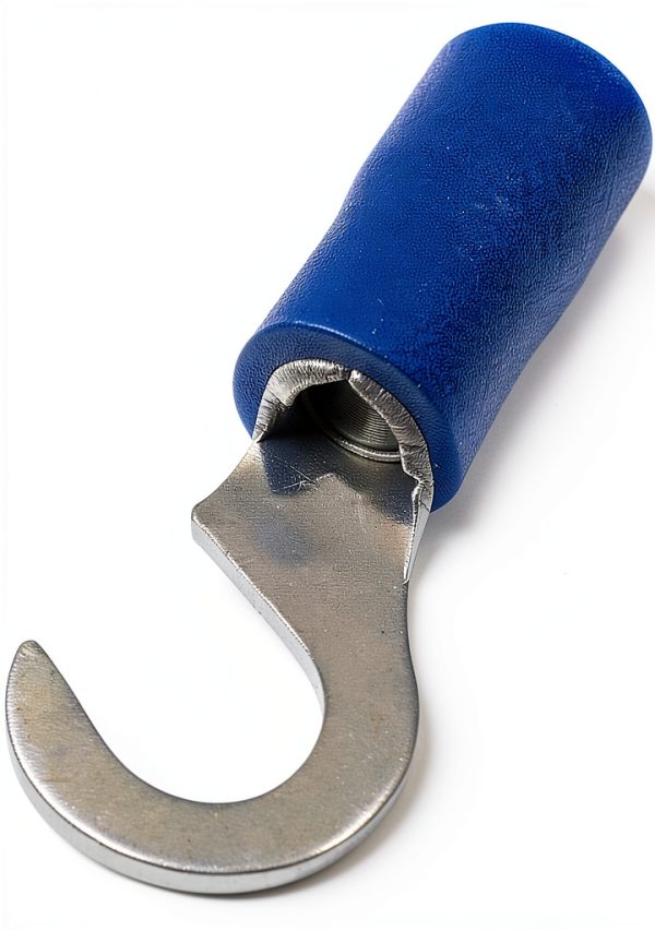 Hillman 50032 Male Term Hook Number 8 Wire Terminal Blue 20 Pack-0